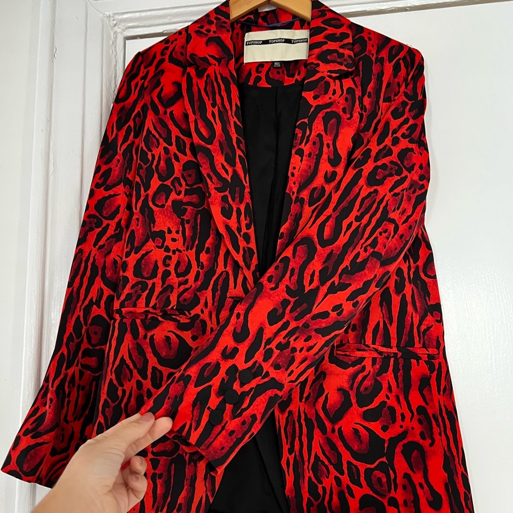Topshop Leopard Blazer